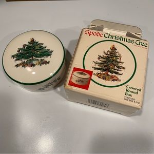 Spode Christmas Tree covered round box.